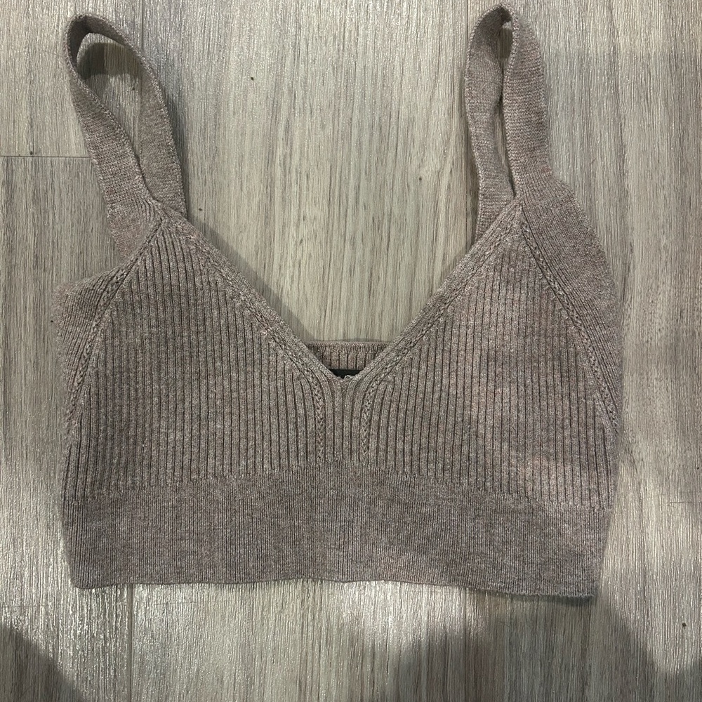 Le Ore Lodi Ribbed knit bralette - Walnut